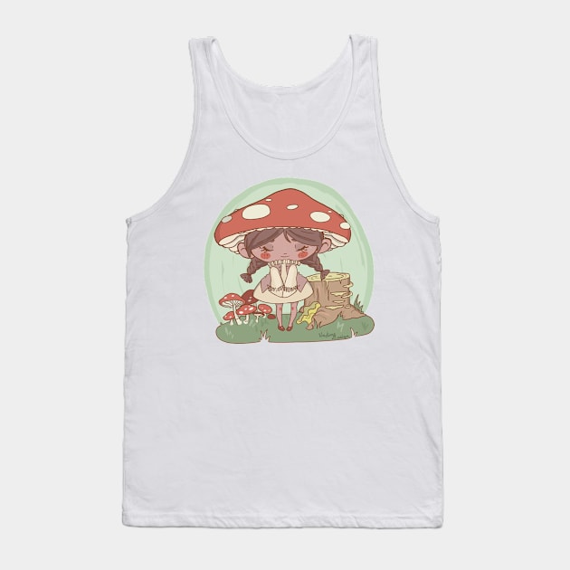 Mushroom Girl Tank Top by KaijuCupcakes